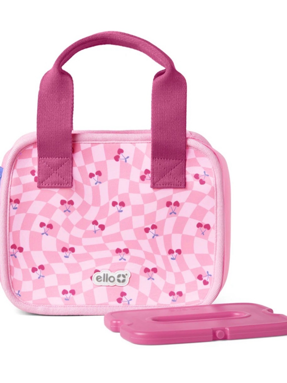 Ello Pink Cherry Kids Lunch Bag with Handles